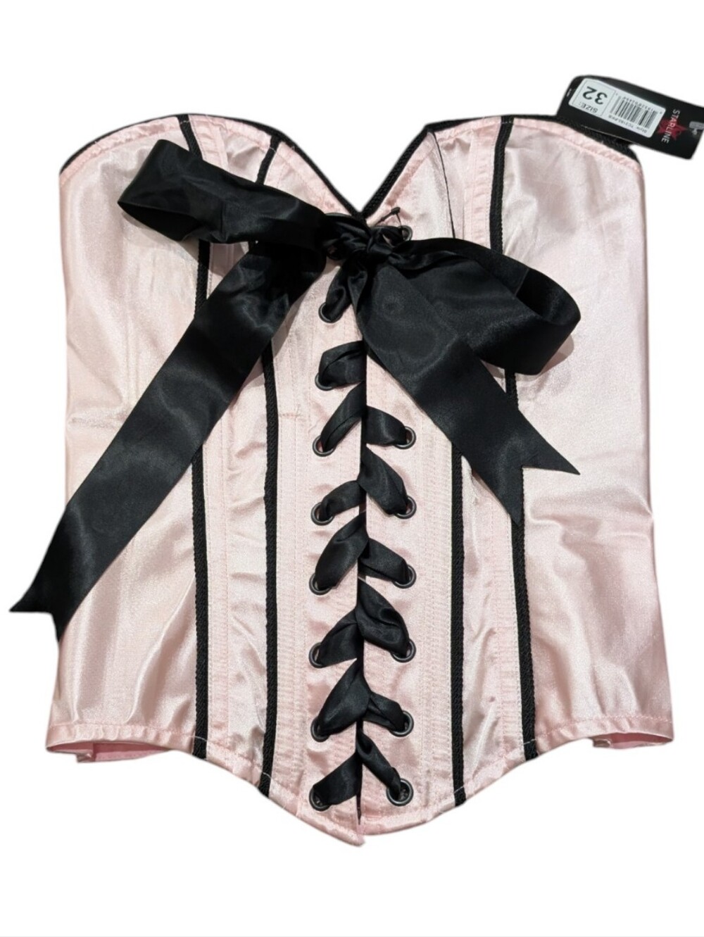Y2K Starline Pink Black Corset, NWT (Size 32) ‼️Price is firm for this item‼️